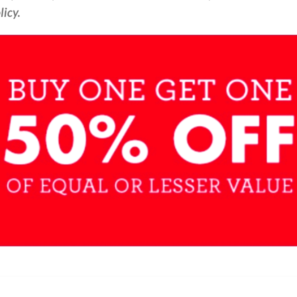 Holiday Sale!  Buy 1 Get 1 Half Off!